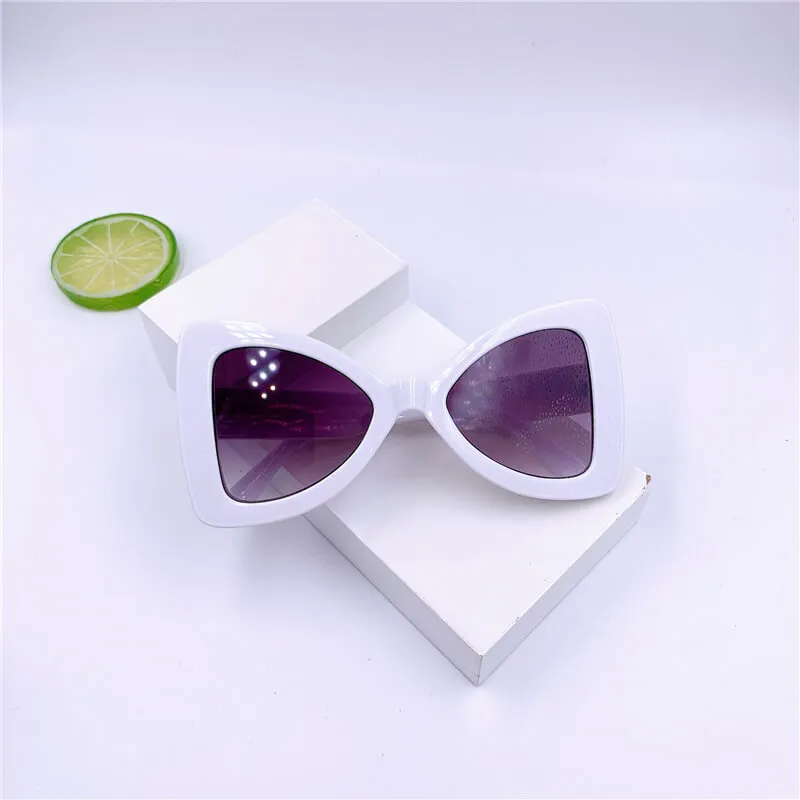 Girls Unique Triangle Frame Pearl Decoration Sunglasses