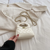 Kids Girls Fashion Sweet Cute Chic Solid Color Block Chain Lock Crossbody Bag