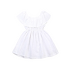 Children Kids Baby Fashion Girls One-Shoulder Solid Color Princess Dress