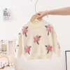 (Buy 1 Get 1) Children Kids Baby Fashion Girls Long Sleeve Flower Knitted Pullover Sweater