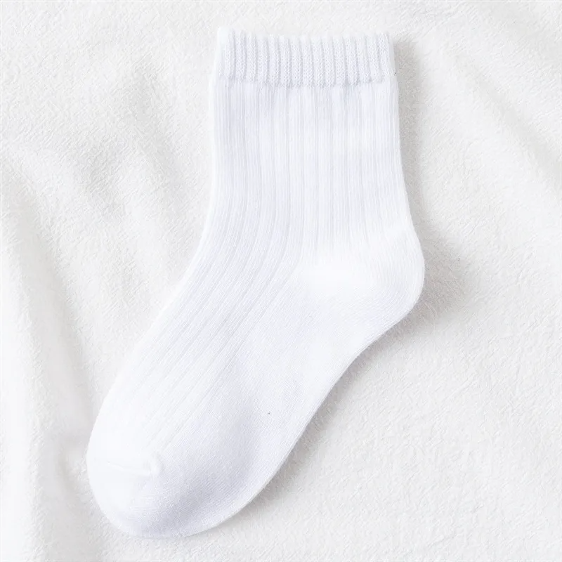 Kids Unisex Black White Breathable Socks