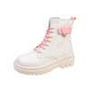 Women Fashion Thick Sole Sweet Cool Lace Up Pink Short Boots