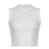 2 Pieces Women Fashion Basic Solid Color Rib-Knit Sleeveless Crop Top