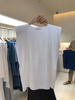 2 Pieces Women Casual Basic Solid Color Round Neck Loose Sleeveless T-Shirt Tank Top