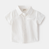 Children Kids Baby Fashion Boys Casual Basic Short Sleeve Solid Color Lapel Shirt