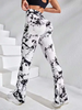 (Buy 1 Get 1)  Women Fashion Tie Dye Print High Waist Flare Sports Pants