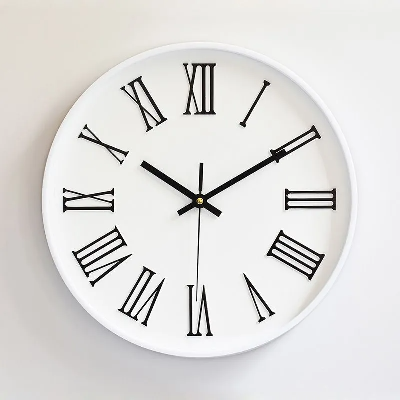 (Buy 1 Get 1) Roman Numeral Plastic Wall Quartz Clock