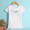 Fashion Round Neck Hand Print Short Sleeve Couple T-Shirt