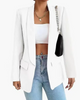 (Buy 1 Get 1) Women Solid Color Casual Lapel Long Sleeve Blazer Coat