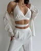 Women Fashion Casual Solid Color Camisole Top Suit Jacket Pants Three-Piece Set