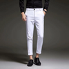 Men Casual Slim Solid Color Mid Waist Pants