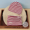 Kids Unisex Autumn Winter Fashion Casual Cute Solid Color Cotton Stripe Hat Scarf Two Set