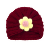 Kids Simple Solid Color Big Flower Warm Woolen Knitted Pullover Hat