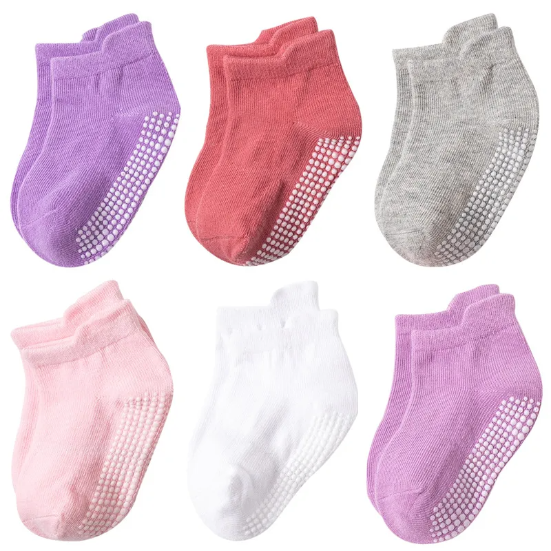 Toddlers Newborn Baby Fashion Boys Girls Casual Non-Slip Socks 6pairs Set