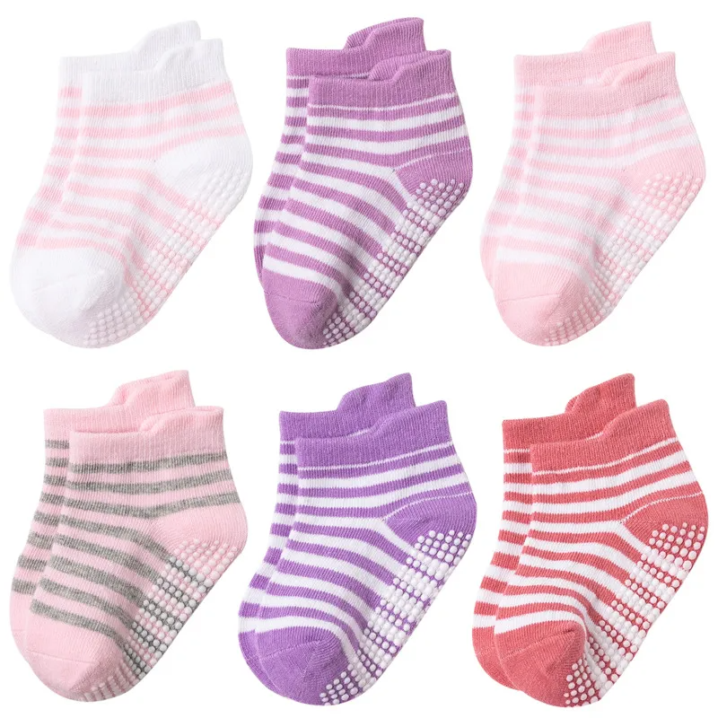 Toddlers Newborn Baby Fashion Boys Girls Casual Non-Slip Socks 6pairs Set