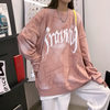 Unisex Fashion Round Neck Long Sleeve Letter Print Loose Sweatshirt