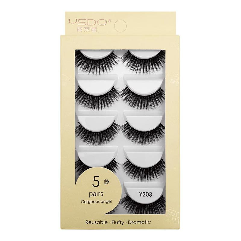 5pairs/Set Women 3D Multilayer Mink Hair Eyelashes