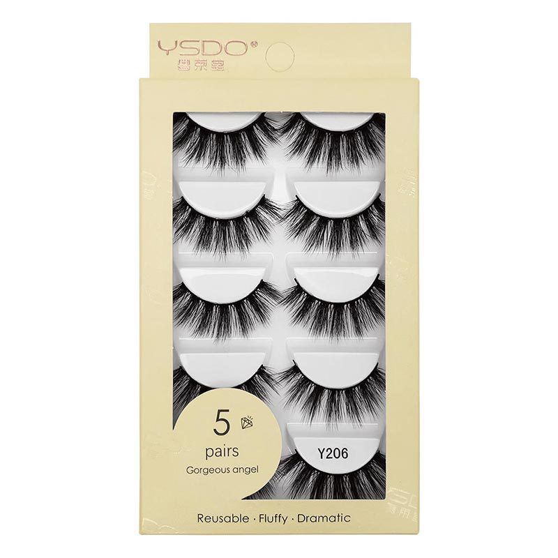 5pairs/Set Women 3D Multilayer Mink Hair Eyelashes