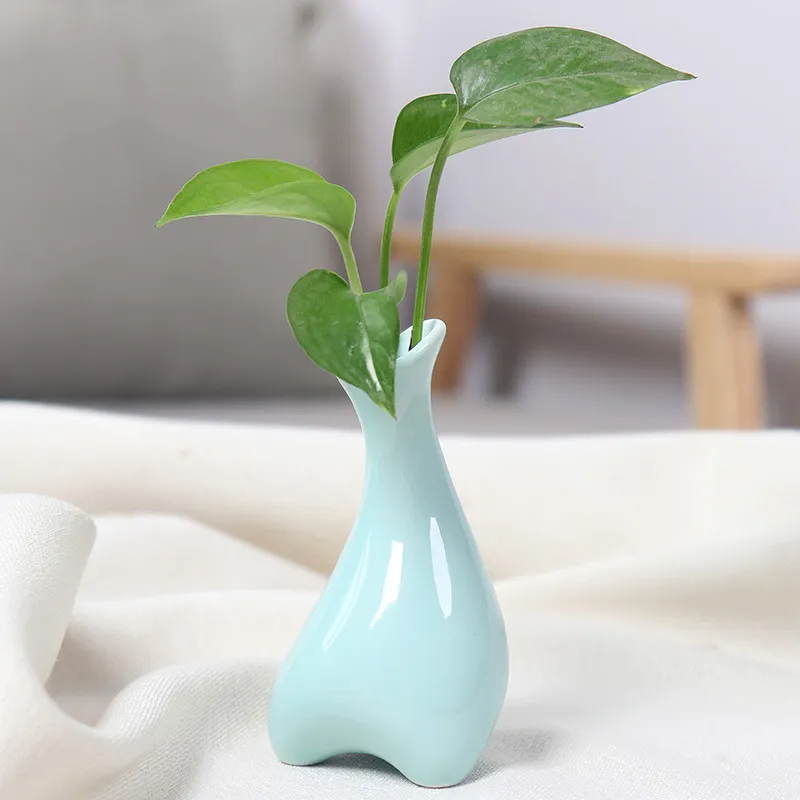 (Buy 1 Get 1) Simple Solid Color Dry Flower Container Home Decoration Ceramic Vase