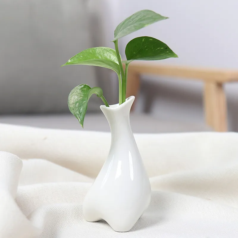 (Buy 1 Get 1) Simple Solid Color Dry Flower Container Home Decoration Ceramic Vase