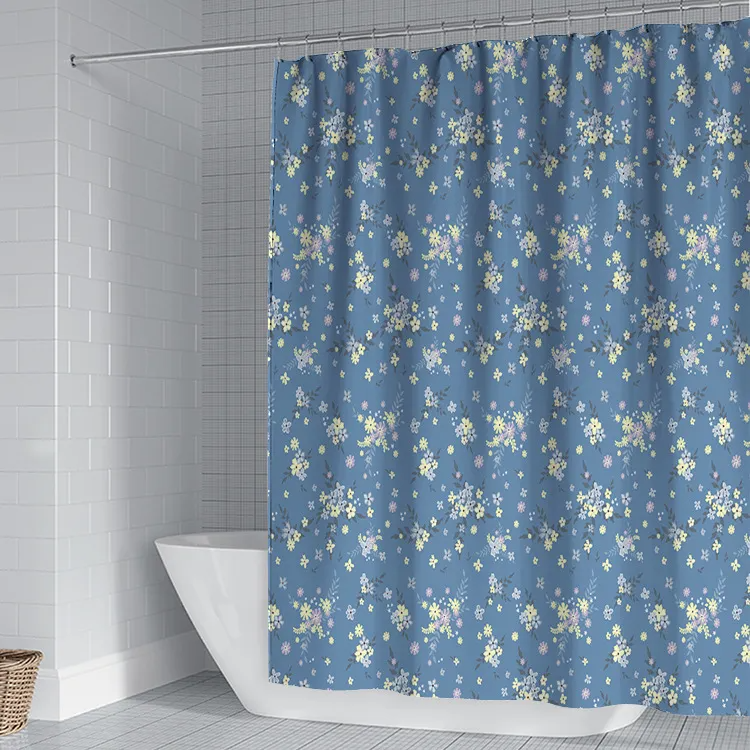 (Buy 1 Get 1) Tiny Flower Series 3D Digital Printing Home Polyester Cloth Shower Curtain