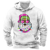 Christmas Men Cartoon Multicolor Santa Printed Long Sleeve Hooded Sweatshirt