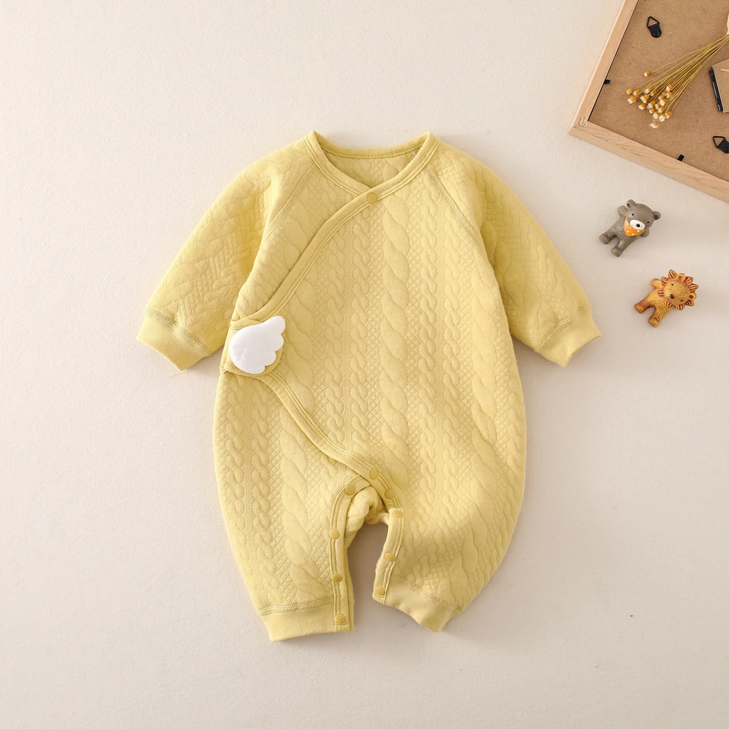 (Buy 1 Get 1) Kids Baby Unisex Fashion Casual Cute Solid Color Long Sleeve Romper