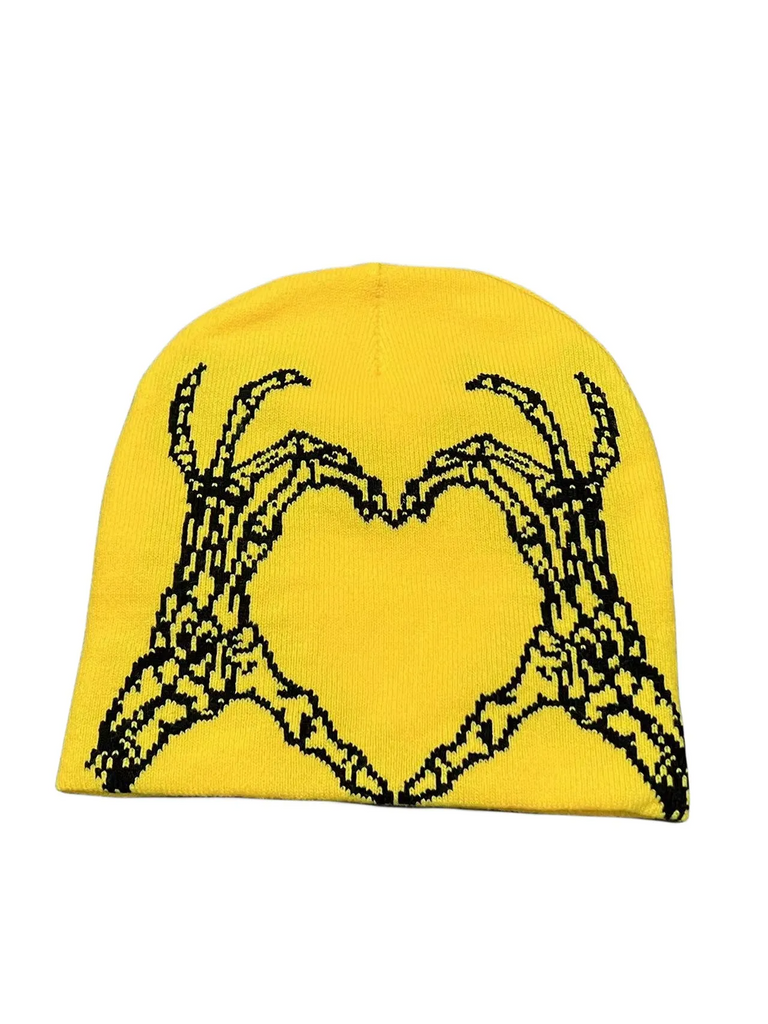 Fashion Heart-Shaped Knitted Dark Jacquard Wool Hat For Lovers