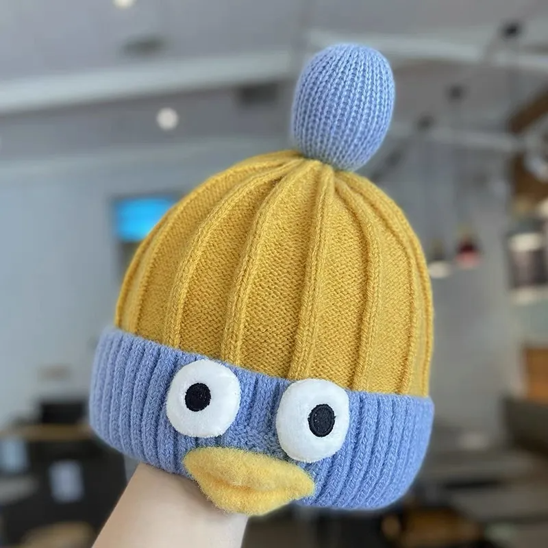 (Buy 1 Get 1) Kids Autumn And Winter Casual Cute Cartoon Big Eyes Knitwear Hat