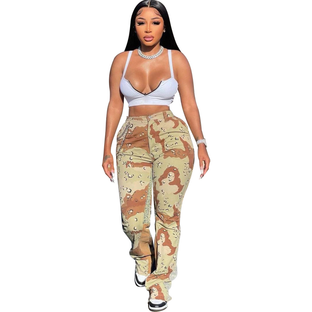 Women'S Casual Camouflage Print Pants