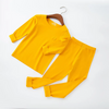 Children Solid Color Long Sleeve Trousers Pajama Set