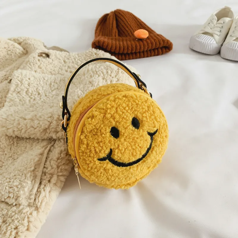 (Buy 1 Get 2) Cute Smiley Pattern Short Plush Crossbody Bag