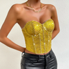 Women Fashion Sexy Strapless Sequin Vest