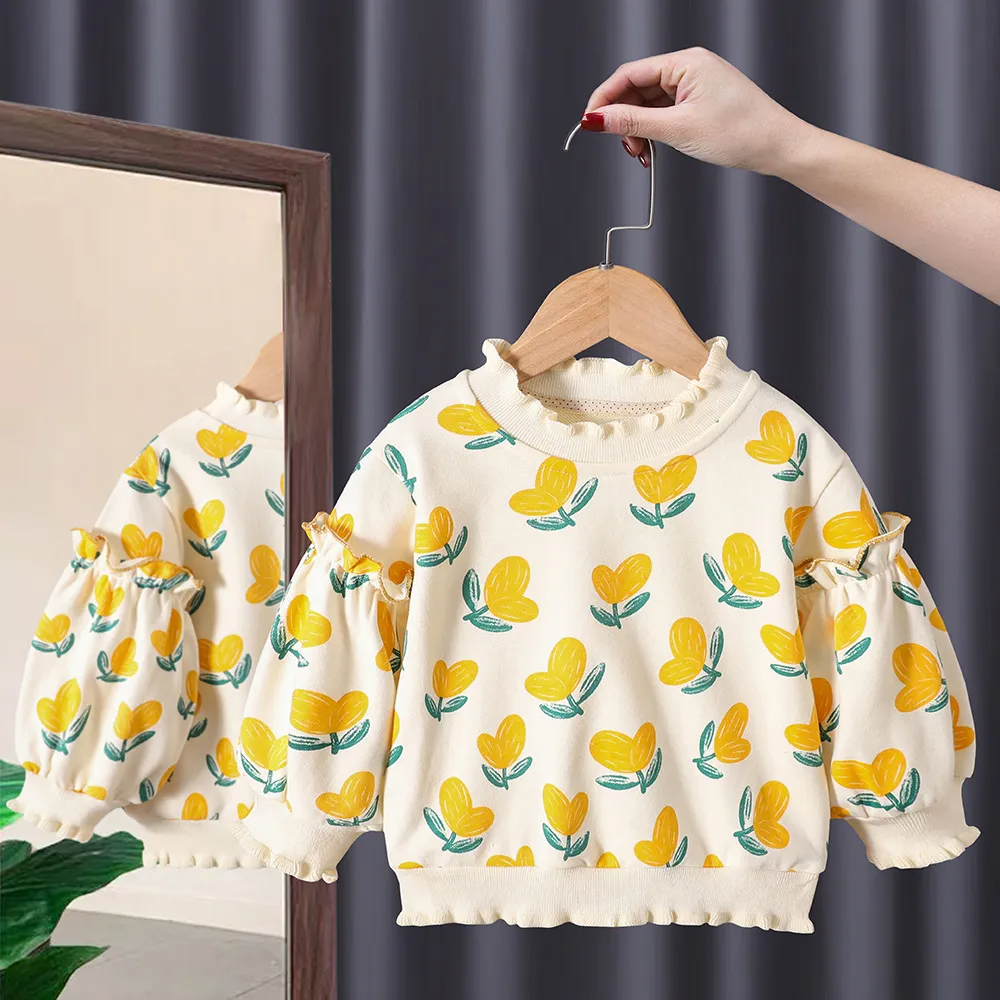 Children Kids Baby Fashion Girls Long Sleeve Fruit Print Sweatshirt