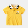 Children Kids Baby Fashion Boys Short Sleeve Cute Smile Print Lapel Casual Basic T-Shirt