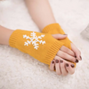 (Buy 1 Get 2) Christmas Autumn Winter Women Fashion Snowflake Embroidered Warm Knitted Gloves
