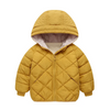 Winter Kids Rhombus Pattern Long-Sleeve Hooded Coat