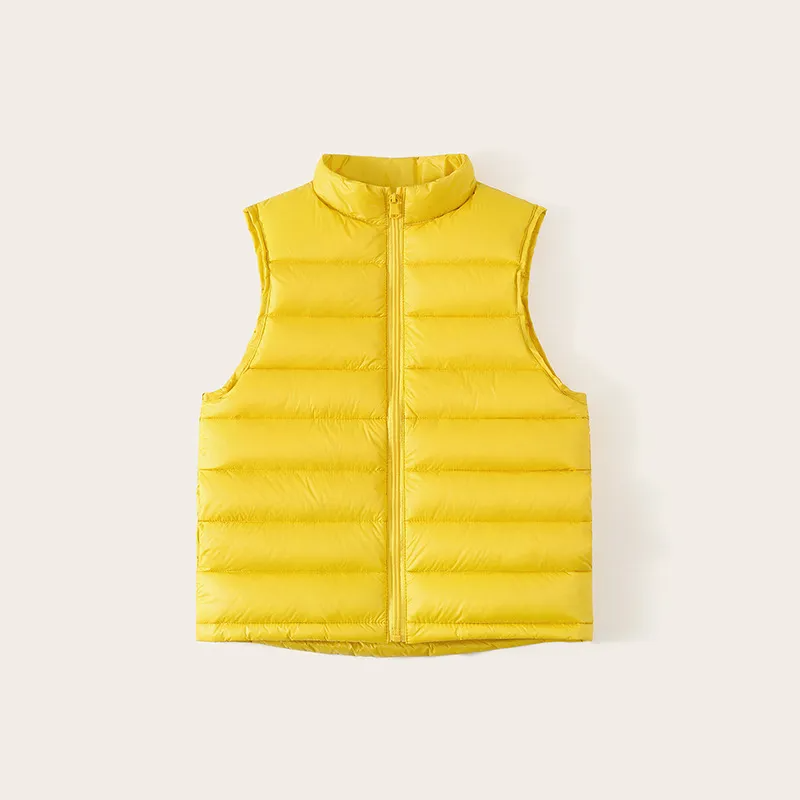 Kids Classic Solid Color Sleeveless Warm Down Vest