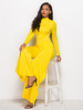 Women Solid Color Round Neck Long Sleeve Waist Slim Fashion Wide Leg Jumpsuit