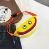 Kids Casual Cute Cartoon Funny Face Pattern Color Blocking Waist Bag