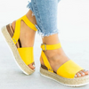 Women Summer New Woven Outsole Peep-Toe Flats Shoes