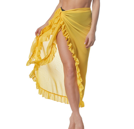 Women'S Fashion Beach Ruffle Chiffon Cover Up