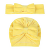 Mother And Child Simple Solid Color Bowknot Velvet Hat Two-Piece Set