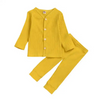 Baby Rib-Knit Long Sleeve Sleepwear Tops Pants Set