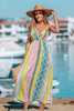 Women Fashion Casual Printed Backless Sling Maxi Dress