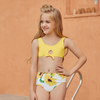 Girls Fashion Solid Color Tops And Sunflower Pattern Bottoms Set