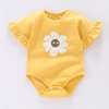 (Buy 1 Get 1)  Kids Baby Girls Summer Casual Cute Sunflower Round Neck Short Sleeve Romper