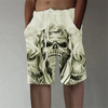 Men Casual Large Size Loose Straight Skull Printed Sports Shorts