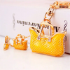 3pcs/Set Women Creative Bag And High Heel Shape Design Rhinestone Alloy Key Chain