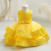 Kids Toddler Girls Casual Party Sequins Sleeveless Round Neck Mesh Tutu Princess Dress